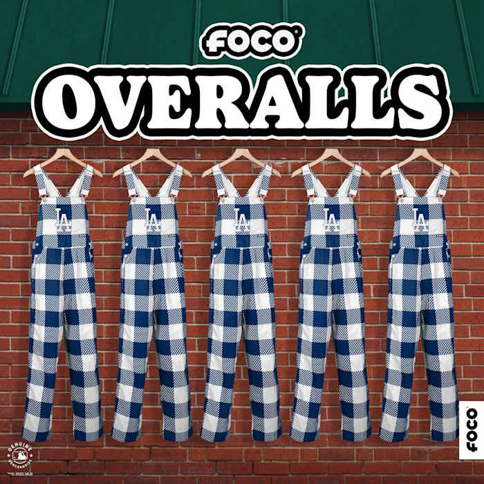 Los Angeles Dodgers Plaid Bib Overalls - $70